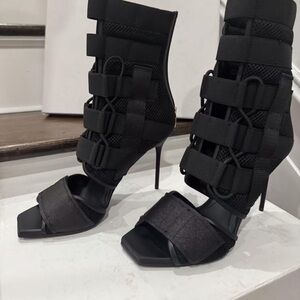 Balmain Black Strappy High Heels